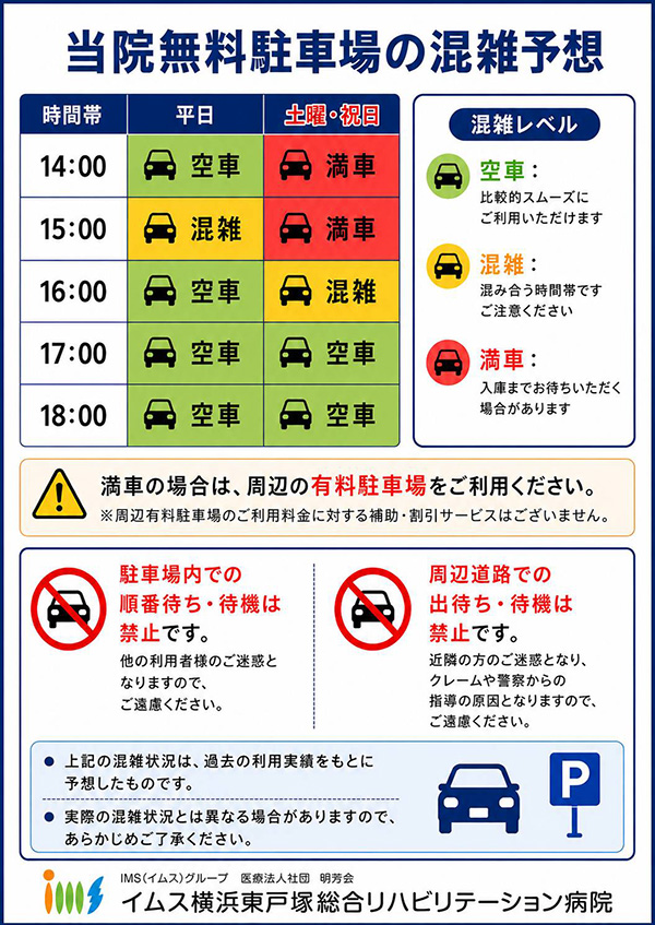 駐車場混雑予想のお知らせ
